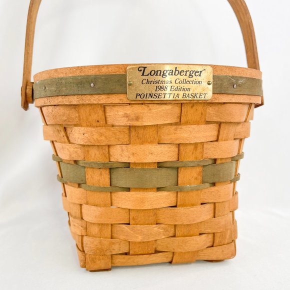 Vintage Longaberger Christmas Collection 1988 Edition Poinsettia Basket - Picture 3 of 8